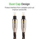 2m OD6.0mm Gold Plated Metal Head Woven Net Line Toslink Male to Male Digital Optical Audio Cable