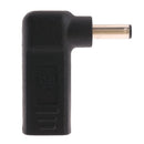 USB-C / Type-C Female to 4.5 x 3.0mm Male Plug Elbow Adapter Connector (Black)