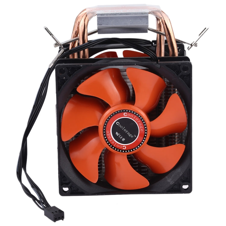 CoolAge AMD CPU Heatsink Hydraulic Bearing Cooling Fan Double Cooling Fan 3 Pin for Intel LGA775 115X AM2 AM3 AM4 FM1 FM2 1366