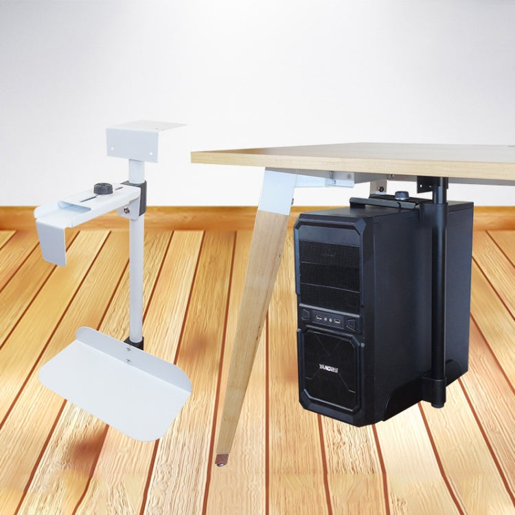 Universal PC Case Holder CPU Stand Hanging Adjustable Computer Mainframe Host Bracket, 100-430mm Height Adjustable, 135-230mm Width Adjustable(White)