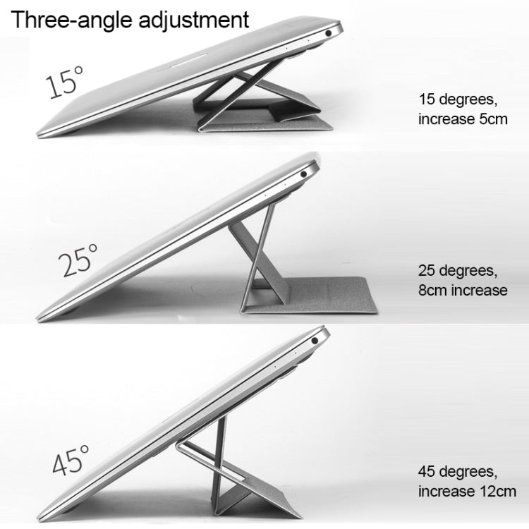 Build-in Magnetic Design Adjustable Automatic Adsorption Laptop PU Stand(Pink)