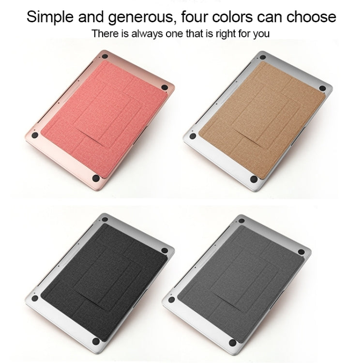 Build-in Magnetic Design Adjustable Automatic Adsorption Laptop PU Stand(Pink)