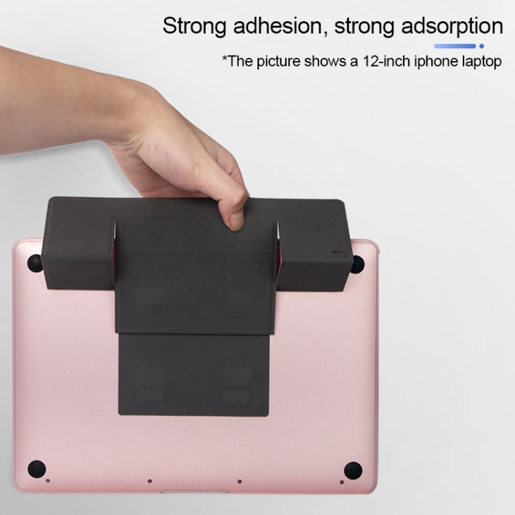 Build-in Magnetic Design Adjustable Automatic Adsorption Laptop PU Stand(Pink)