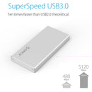 ORICO MSA-U3 USB3.0 Micro-B Aluminum External Storage Enclosure Hard Disk Box for 50mm x 30mm M-SATA SSD(Silver)