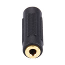 Gold Plated 3.5mm Female Jack to 3.5mm Female Jack Audio Adapter(Black)