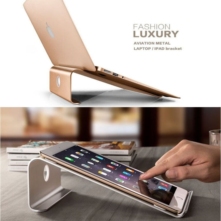 Aluminum Cooling Stand for Laptop, Suitable for Mac Air, Mac Pro, iPad, and Other 11-17 inch Laptops (Gold)
