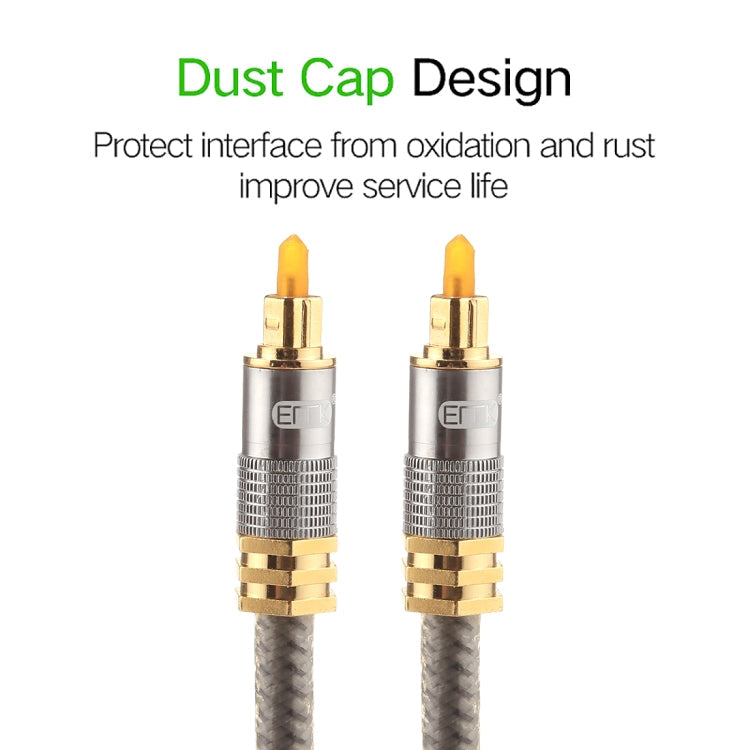EMK YL-A 1.5m OD8.0mm Gold Plated Metal Head Toslink Male to Male Digital Optical Audio Cable