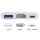 USB-C / Type-C 3.1 Male to USB-C / Type-C 3.1 Female & HDMI Female & USB 3.0 Female Adapter(Silver)