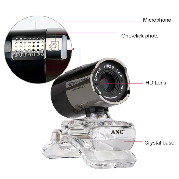 Aoni ANC Wolf Demon Night Vision IPTV WebCam Teleconference Teaching Live Broadcast Computer Camera with Microphone, Drive-free Plug and Play