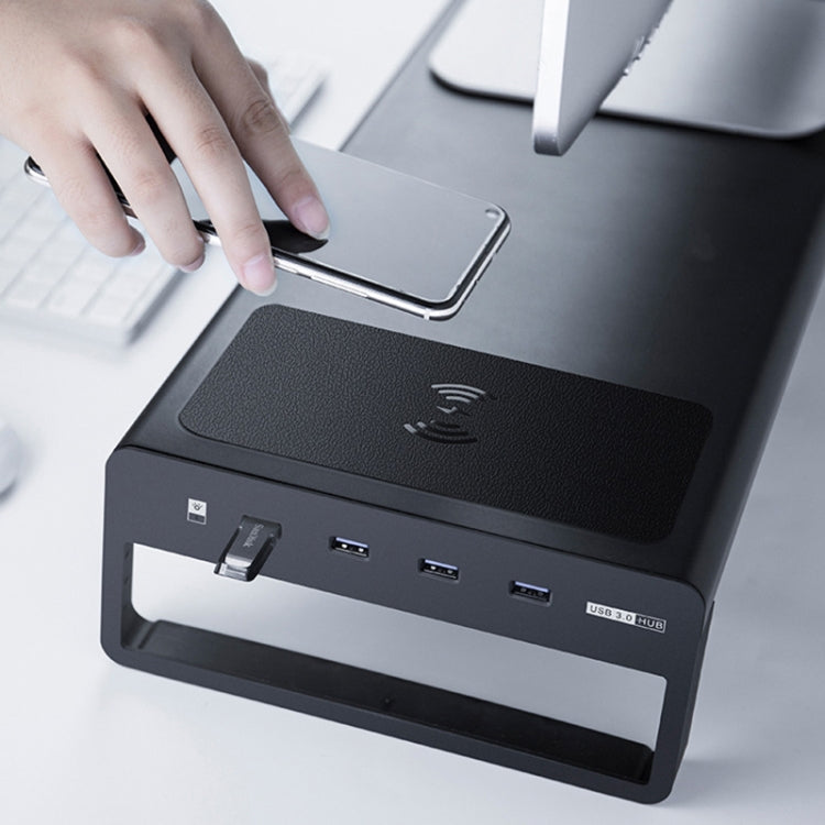 Vaydeer Desktop PC Wireless Charging Display Heightening Shelf Storage Rack, US Plug