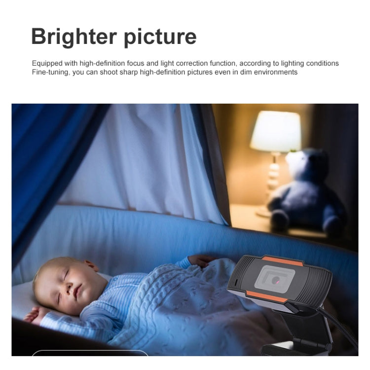 720P Manual Focus Webcam USB Camera with Microphone