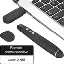2.4GHz Wireless Laser PowerPoint Page Turning Pen Multimedia Wireless Presentation Projection Pen with USB Receiver, Remote Control Distance: 30m