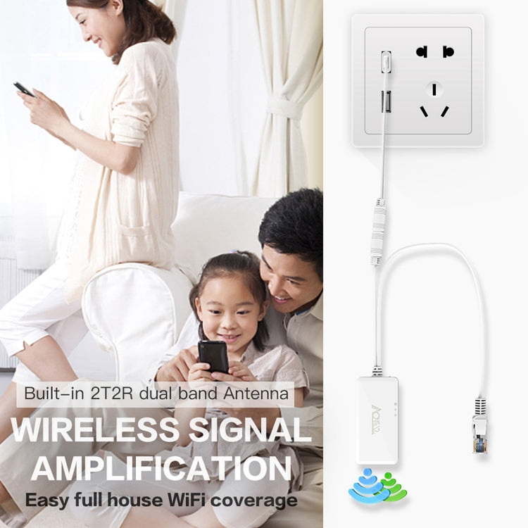 VONETS VAP11AC 5G / 2.4G Mini Wireless Bridge 300Mbps + 900Mbps WiFi Repeater, Support Video Surveillance & Control (White)