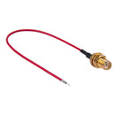 SMA Female Nut Bulkhead Pigtail RF Jumper 1.13mm Cable for PCB Board, Length: 15cm(Red)