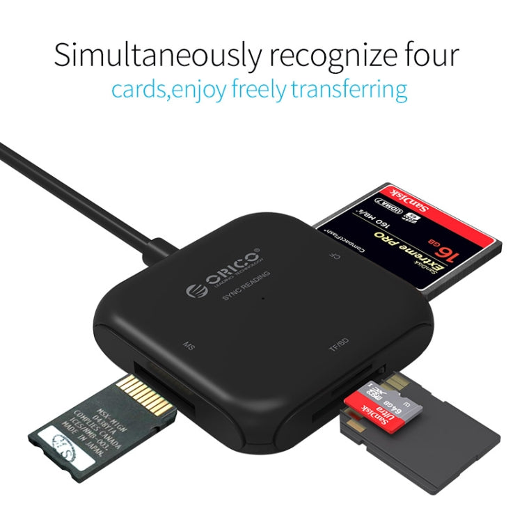 ORICO CRS31A 4 in 1 TF / SD / MS / CF Card to 5Gbps USB 3.0 Multi-function Smart Card Reader with 30cm USB Cable & LED Indicator