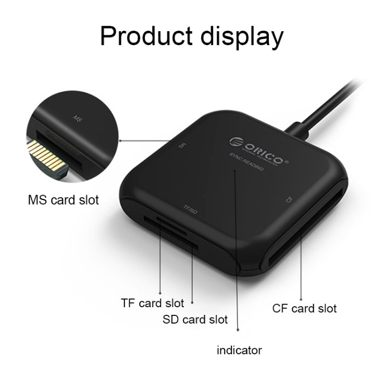 ORICO CRS31A 4 in 1 TF / SD / MS / CF Card to 5Gbps USB 3.0 Multi-function Smart Card Reader with 30cm USB Cable & LED Indicator