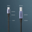 Ugreen Type-C / USB-C to Type-B Printer Nylon Braid Connect Data Cable, Length: 3m