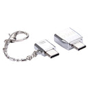 Micro USB Female to USB-C / Type-C Male + USB 2.0 Female to USB-C / Type-C Male Metal Adapter, For Galaxy S8 & S8 + / LG G6 / Huawei P10 & P10 Plus / Xiaomi Mi6 & Max 2 and other Smartphones
