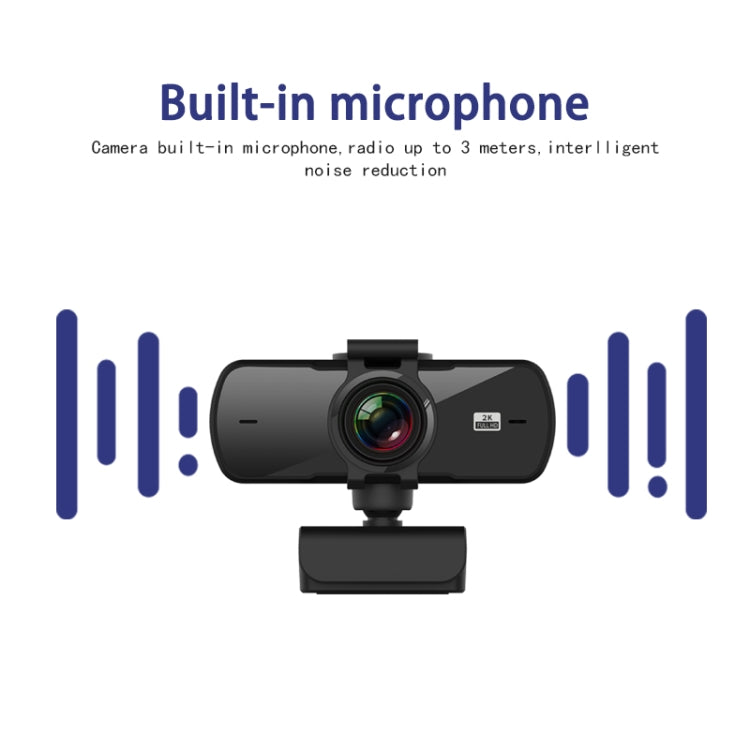 2K HD Business Smart Computer Camera USB Webcam with Microphone