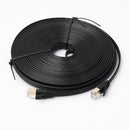 15m CAT7 10 Gigabit Ethernet Ultra Flat Patch Cable for Modem Router LAN Network - Built with Shielded RJ45 Connectors (Black)