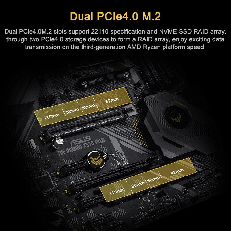 Original ASUS TUF GAMING X570-PLUS Desktop Computer Motherboard, Support CPU 5900X/5800X/3800X (AMD X570/Socket AM4)