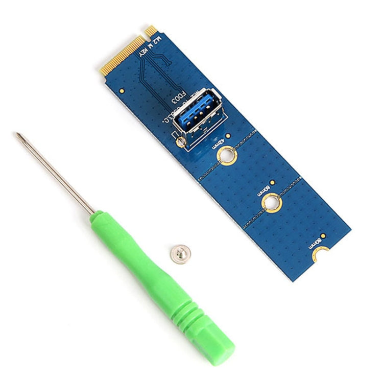 USB 3.0 NGFF M.2 to PCI-E X16 Slot Converter Card with Screwdriver(Blue)