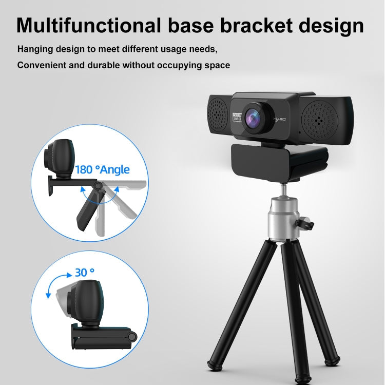HXSJ S5 1080P Adjustable HD Video Webcam PC Camera with Microphone(Black)