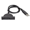 Slim SATA 13 Pin Female to USB 2.0 Adapter Converter Cable for Laptop ODD CD DVD Optical Drive, Cable Length: about 45cm