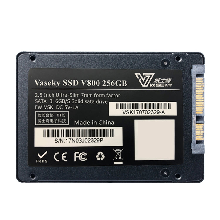 Vaseky V800 256GB 2.5 inch SATA3 6GB/s Ultra-Slim 7mm Solid State Drive SSD Hard Disk Drive for Desktop, Notebook