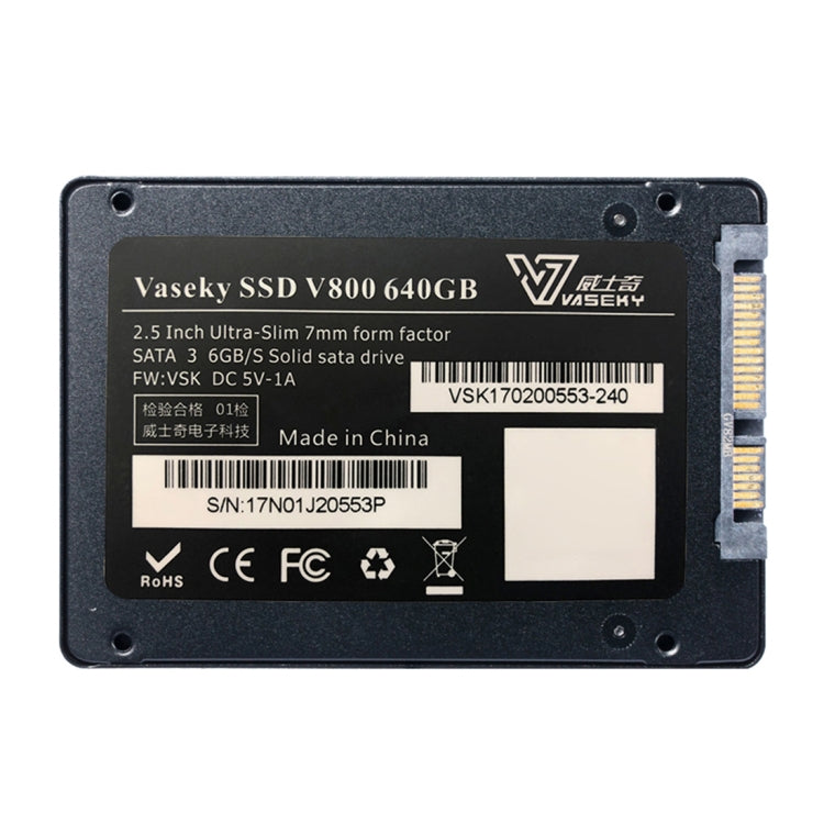 Vaseky V800 640GB 2.5 inch SATA3 6GB/s Ultra-Slim 7mm Solid State Drive SSD Hard Disk Drive for Desktop, Notebook