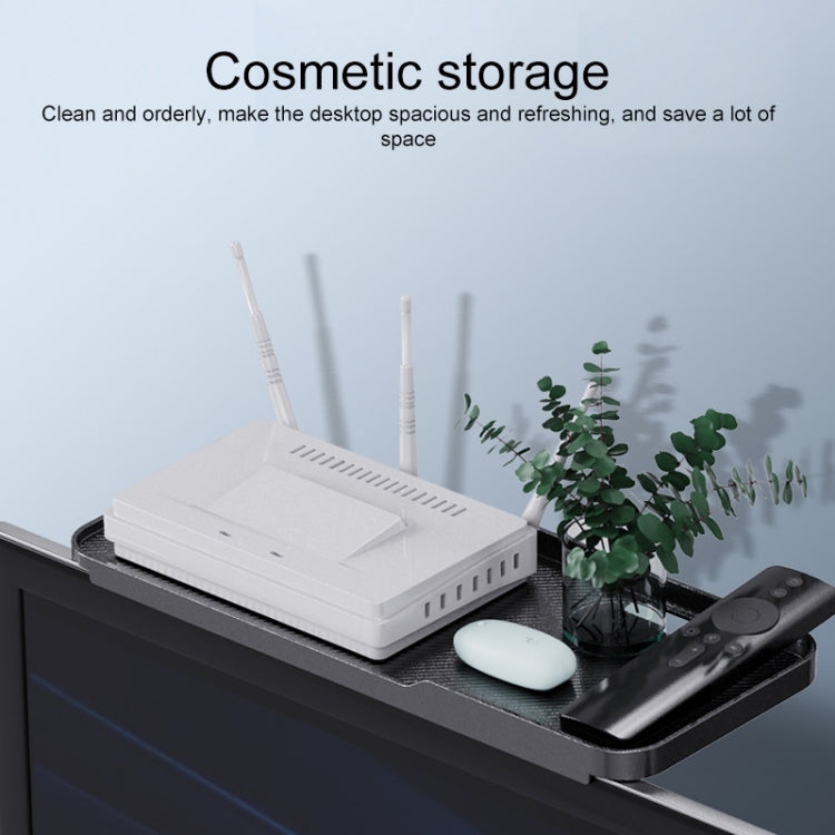 Computer Monitor Router Storage Bracket Television Set-top Box Shelf (Black)