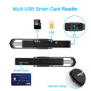 ROCKETEK CR310 USB 2.0 + TF Card + SD Card + SIM Card + Smart Card Multi-function Card Reader