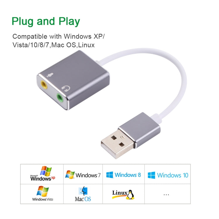 HIFI Magic Voice 7.1CH USB Sound Card (Grey)