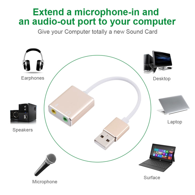 HIFI Magic Voice 7.1CH USB Sound Card (Gold)