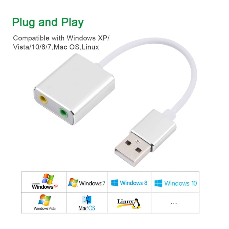 HIFI Magic Voice 7.1CH USB Sound Card (Silver)