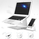 SOPI ZJ-001 Aluminum Cooling Stand with Phone Holder & Cool Fan for Laptop, Suitable for Mac Air, Mac Pro, iPad, and Other Laptops(Silver)