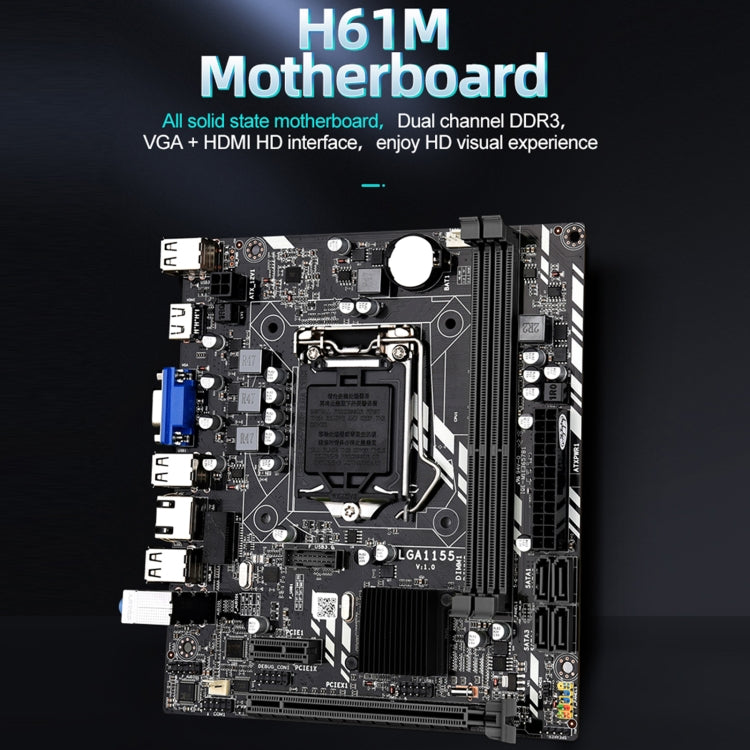 H61M 16G DDR3 x 2 All Solid State Motherboard