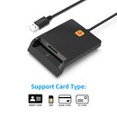 Rcoketek CR301 Smart CAC Card Reader USB 2.0 Bank Card SIM Card Tax Reader (Black)