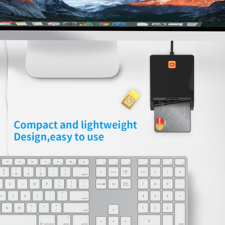 Rcoketek CR301 Smart CAC Card Reader USB 2.0 Bank Card SIM Card Tax Reader (Black)