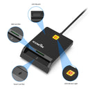 Rcoketek CR301 Smart CAC Card Reader USB 2.0 Bank Card SIM Card Tax Reader (Black)