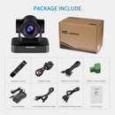 FEELWORLD USB10X 10X Optical Zoom 1080P USB PTZ Video Conference Camera, EU and US Plug(Black)