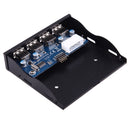 3.5 inch Floppy Expansion Bay Front Panel 4 Ports USB 2.0 HUB Adapter Connector(Black)