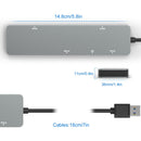 Rocketek CR308 USB3.0 Multi-function Card Reader CF / CFast / SD / MS / TF Card 5 in 1 (Silver Grey)