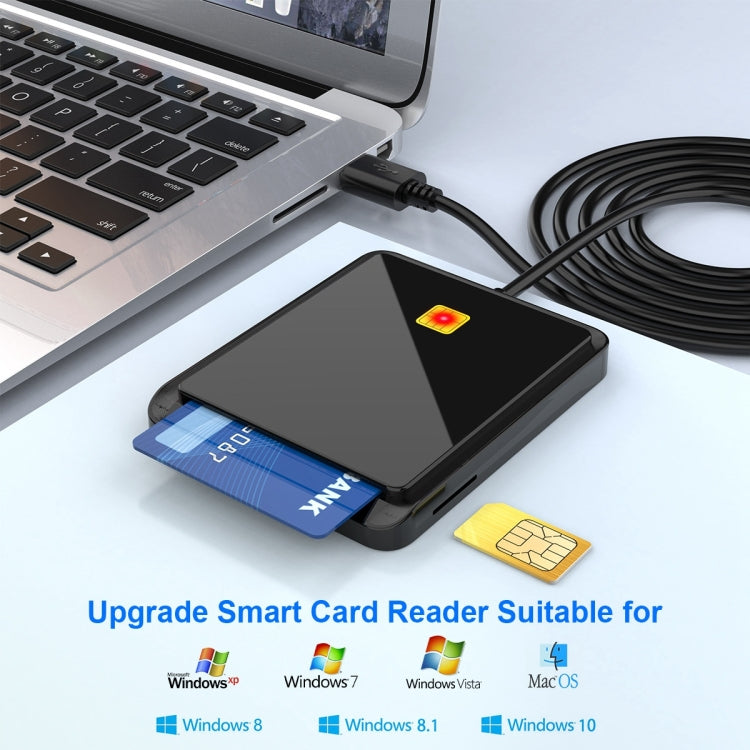 Rocketek CR317 USB 2.0 SIM / ID / CAC Smart Card 2 in 1 Card Reader (Black)