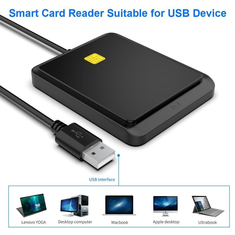 Rocketek CR317 USB 2.0 SIM / ID / CAC Smart Card 2 in 1 Card Reader (Black)