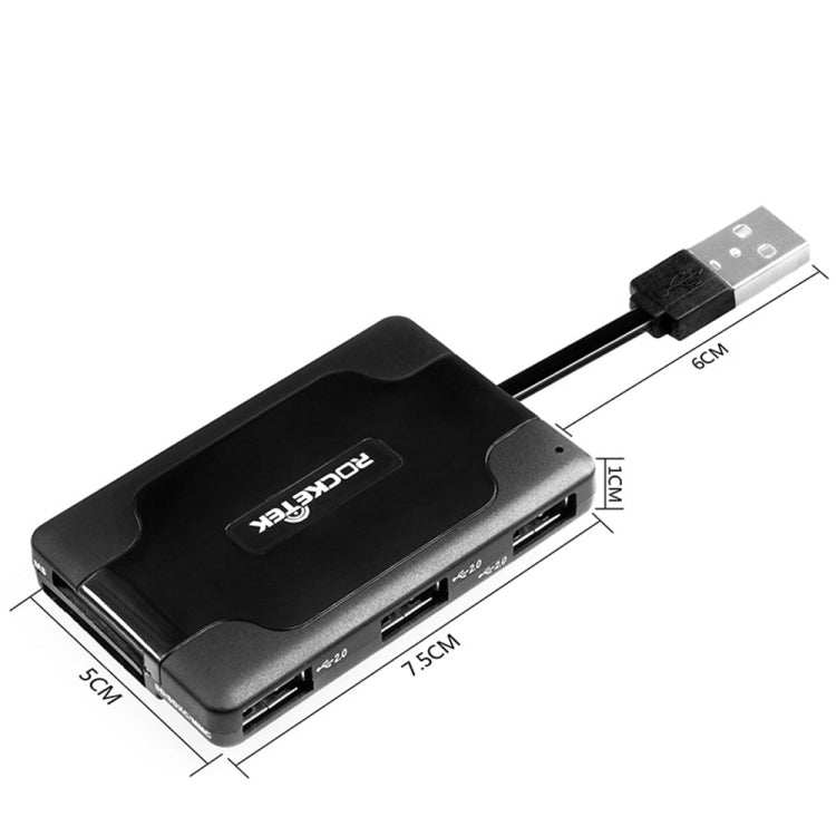 Rocketek SCR8 USB2.0 SIM / SD / TF / M2 / MS / Smart Card Reader (Black)