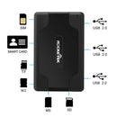 Rocketek SCR8 USB2.0 SIM / SD / TF / M2 / MS / Smart Card Reader (Black)