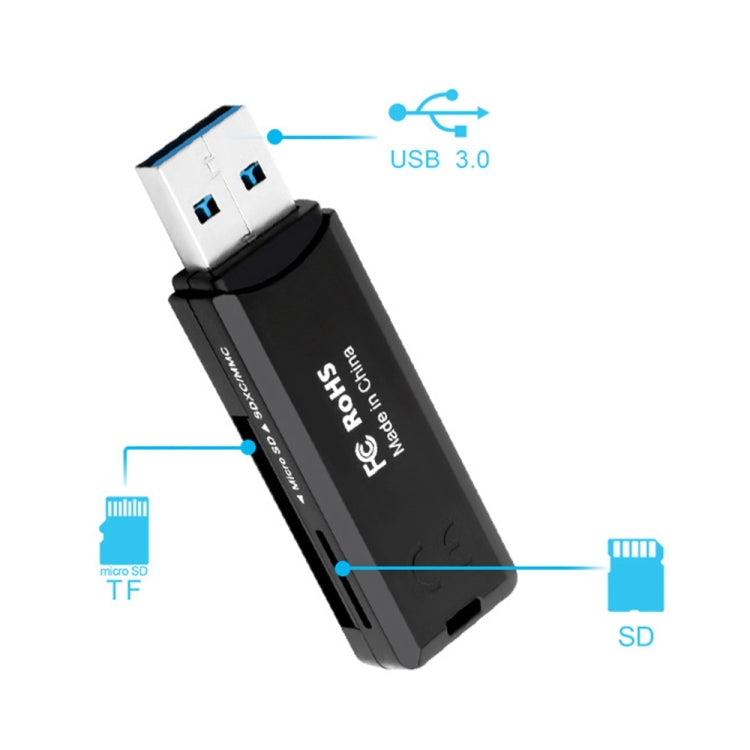 Rocketek CR11 High Speed USB3.0 2 in 1 SD / TF Card Reader (Black)