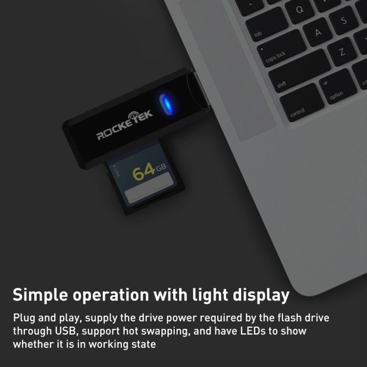 Rocketek CR11 High Speed USB3.0 2 in 1 SD / TF Card Reader (Black)