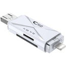 ADS-208 8 Pin+USB+Micro USB Multi-function Card Reader (Silver)